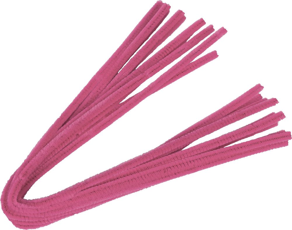 Filo di ciniglia 8 mm 50 cm rosa 10 pezzi
