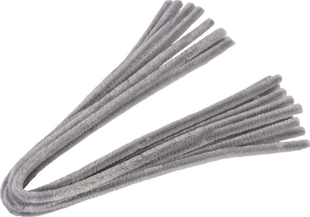 Filo di ciniglia 8 mm 50 cm grigio 10 pezzi