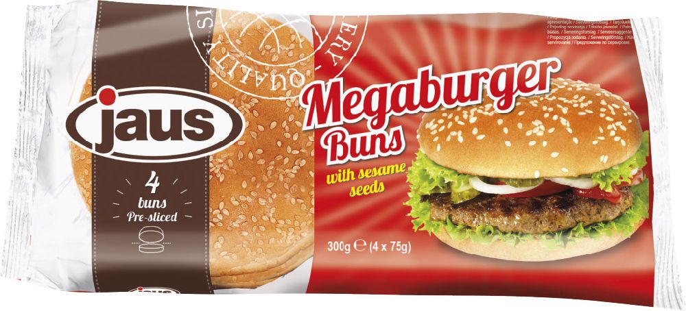 jaus mega hamburger 4 pezzi 300g