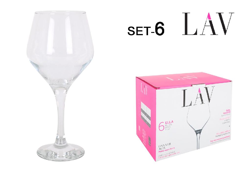 set 6 bicchieri vino/acqua 450ccm lei