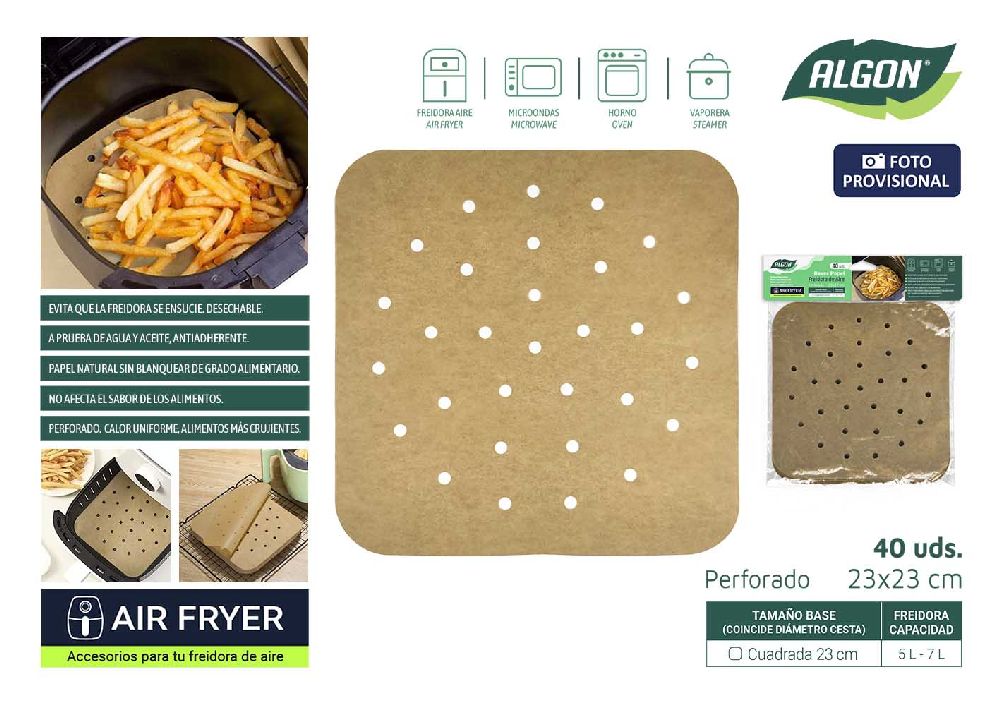 Set di 40 fogli di carta perforata per friggitrice