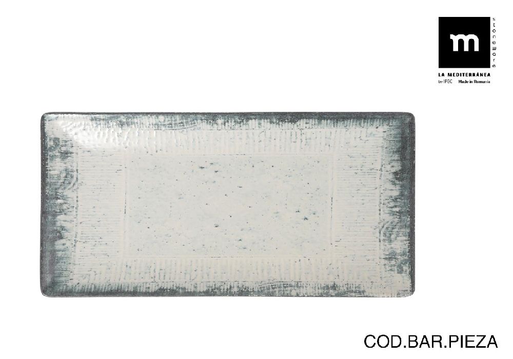 Piatto rettangolare opaco Kumo 30x15 cm
